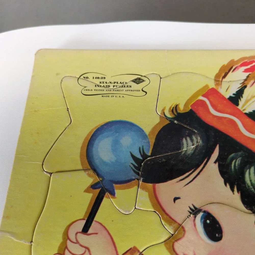 Vintage Set of 2 1960s Large Inlaid Puzzles Child Guidance & Saalfield Made USA